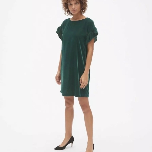 GAP Dresses & Skirts - GAP Emerald Velvet Mini Dress Women Size S